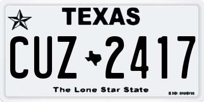 TX license plate CUZ2417