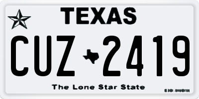 TX license plate CUZ2419