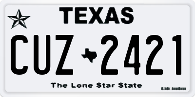 TX license plate CUZ2421