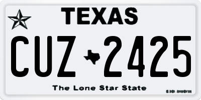 TX license plate CUZ2425