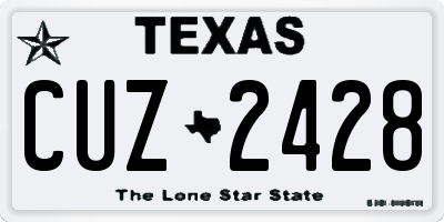 TX license plate CUZ2428