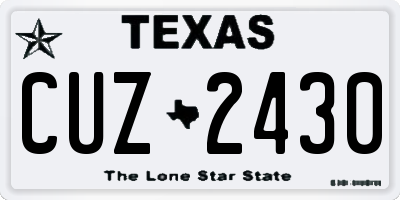 TX license plate CUZ2430