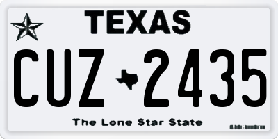 TX license plate CUZ2435