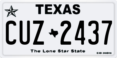 TX license plate CUZ2437