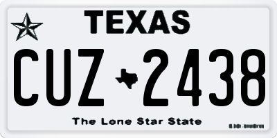 TX license plate CUZ2438