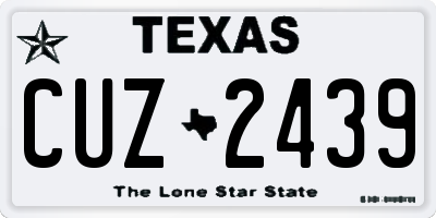 TX license plate CUZ2439