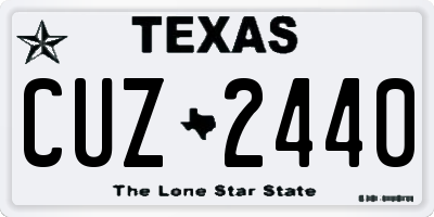 TX license plate CUZ2440