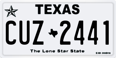 TX license plate CUZ2441