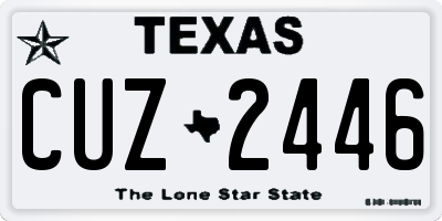 TX license plate CUZ2446