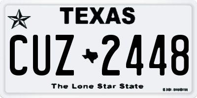 TX license plate CUZ2448