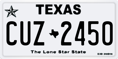 TX license plate CUZ2450
