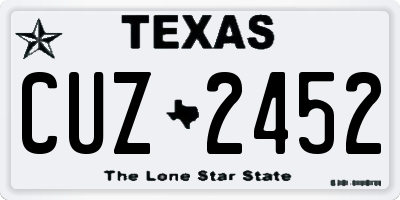 TX license plate CUZ2452