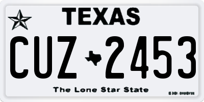 TX license plate CUZ2453