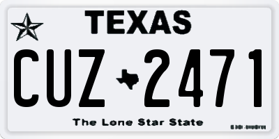 TX license plate CUZ2471