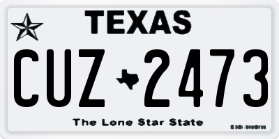 TX license plate CUZ2473