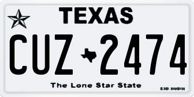 TX license plate CUZ2474