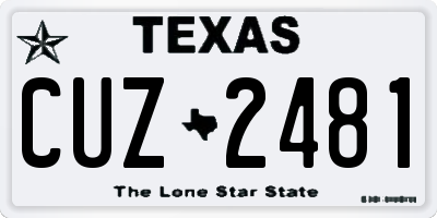 TX license plate CUZ2481