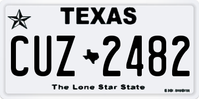 TX license plate CUZ2482