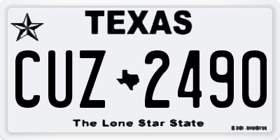 TX license plate CUZ2490