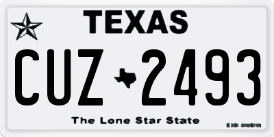 TX license plate CUZ2493