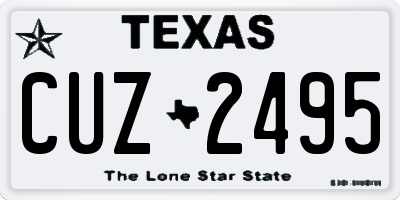 TX license plate CUZ2495