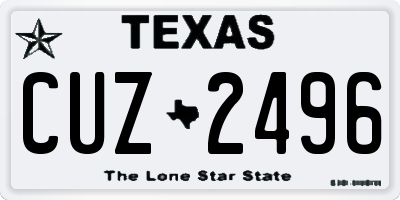 TX license plate CUZ2496