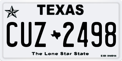 TX license plate CUZ2498
