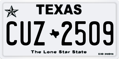 TX license plate CUZ2509