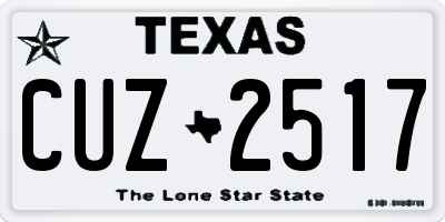 TX license plate CUZ2517
