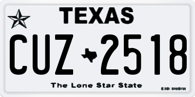TX license plate CUZ2518