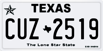 TX license plate CUZ2519
