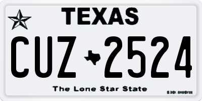 TX license plate CUZ2524