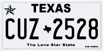 TX license plate CUZ2528