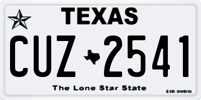 TX license plate CUZ2541