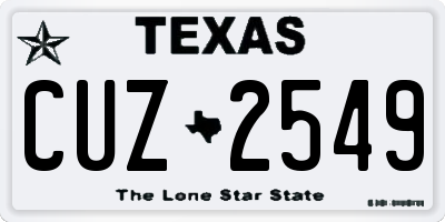 TX license plate CUZ2549