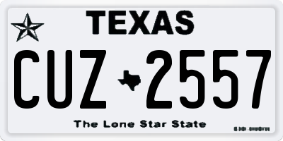 TX license plate CUZ2557