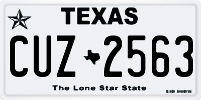 TX license plate CUZ2563
