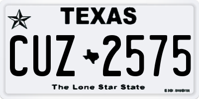 TX license plate CUZ2575