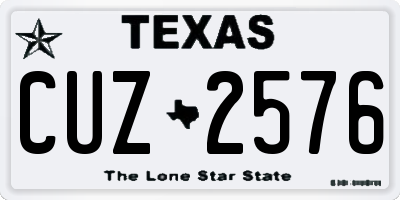 TX license plate CUZ2576