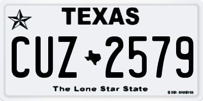 TX license plate CUZ2579