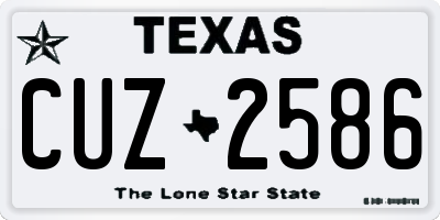 TX license plate CUZ2586