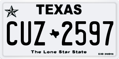 TX license plate CUZ2597