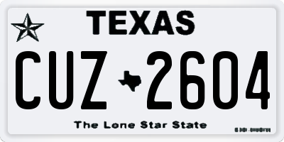 TX license plate CUZ2604