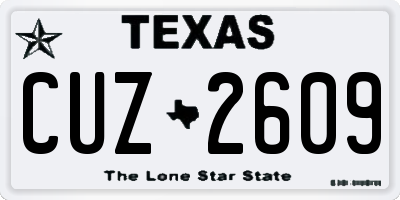 TX license plate CUZ2609
