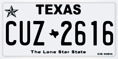 TX license plate CUZ2616