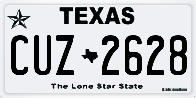 TX license plate CUZ2628