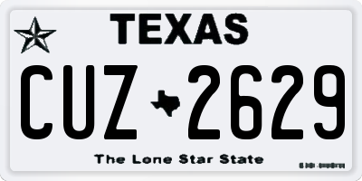TX license plate CUZ2629