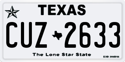 TX license plate CUZ2633