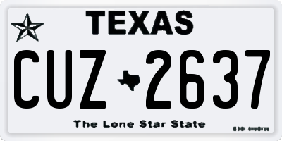 TX license plate CUZ2637