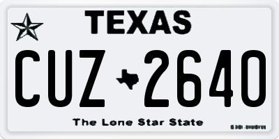 TX license plate CUZ2640